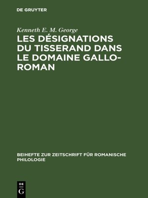 cover image of Les désignations du tisserand dans le domaine gallo-roman